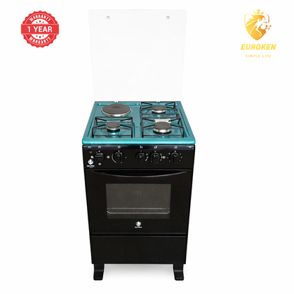 Euroken Cooker, New Arrival EURO55-3+1-E Electric OVEN Free Stand Glass Top Cooker