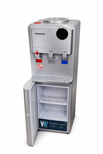 Hisense H96WDTS3S2 Water Dispenser Hot, Normal And Cold Compressor Cooling, Top Load With Storage Cabinet, Silver