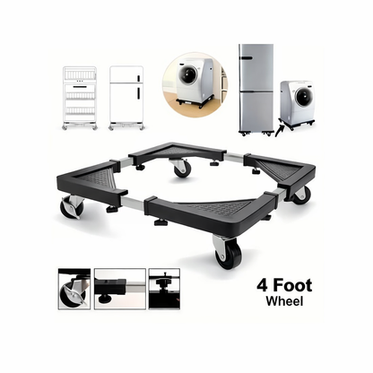 Detachable universal roller refrigerator base bracket, refrigerator handcart bracket, adjustable and extendable storage rack, suitable for home kitchens