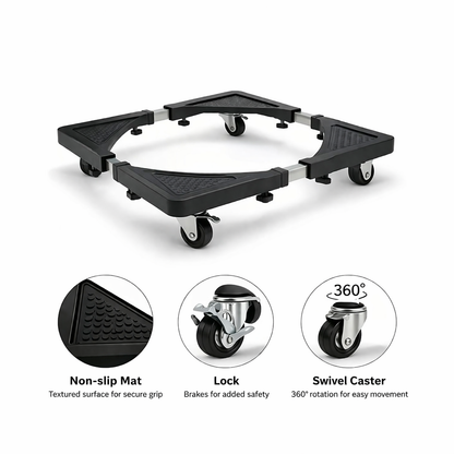 Detachable universal roller refrigerator base bracket, refrigerator handcart bracket, adjustable and extendable storage rack, suitable for home kitchens