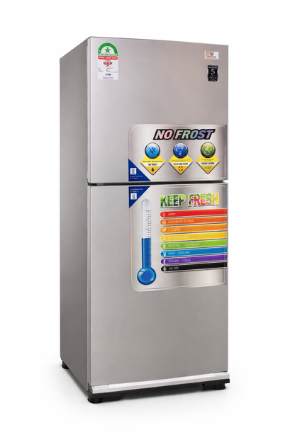 SmartPro 215L Double Door No Frost Refrigerator SFR-275-DT-I, Energy Saving, Fast Cooling, Low Noise, Silver