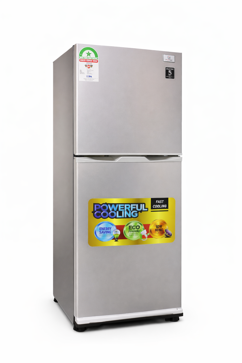 Smart Pro 180L Double Door Refrigerator SFR-225-DT-I, Frost Free, Energy Saving, Low Noise, Silver