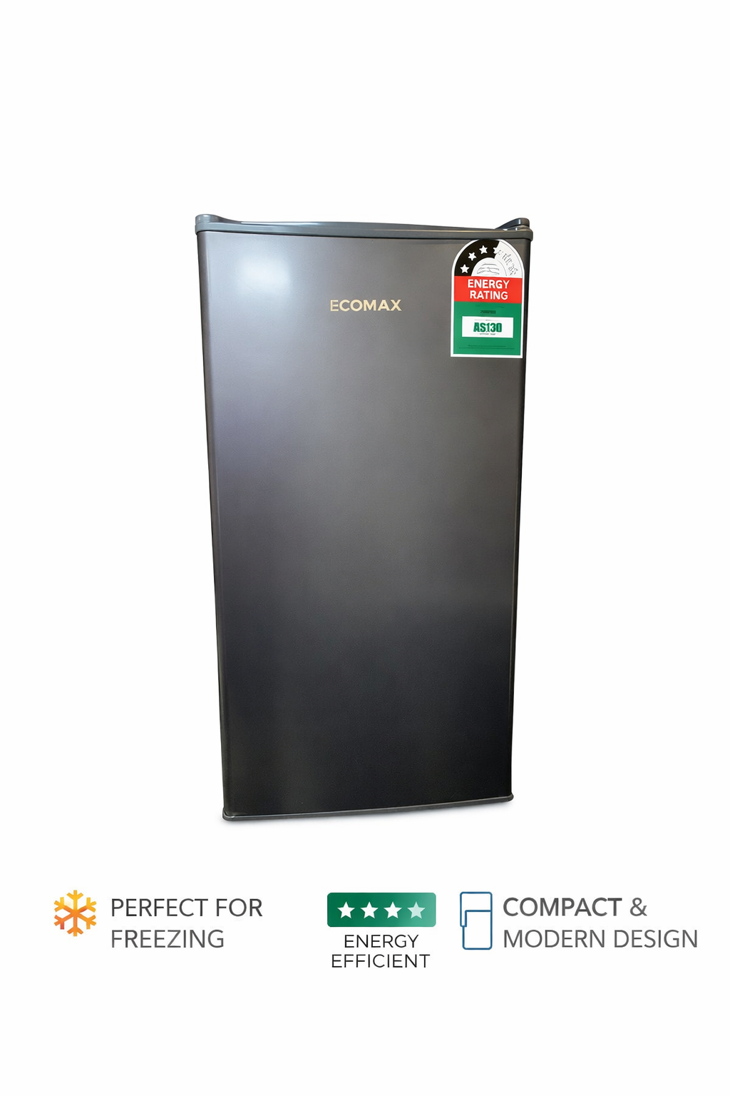 Ecomax Fridge 90L Single Door Fridge Energy Efficient Gray