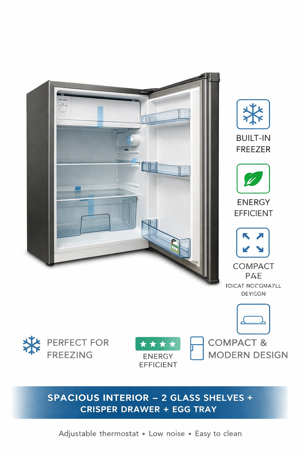 Ecomax Fridge  90L Single Door Fridge Energy Efficient