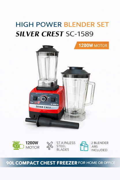 Silvercrest Blender  Commercial Heavy Duty Powerful Blender Red