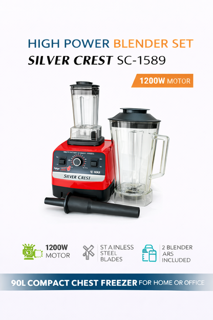 Silvercrest Blender  Commercial Heavy Duty Powerful Blender Red