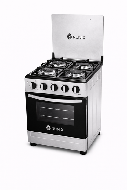 Nunix Cooker Freestanding 50×55cm 4-Gas Burner With Gas Oven KZ-560-GO-S