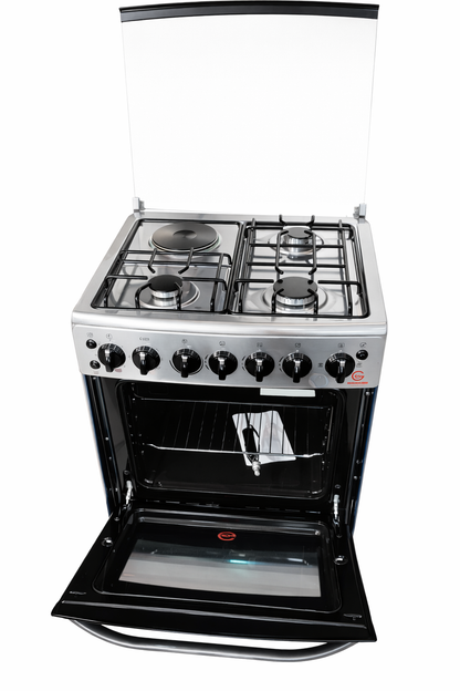 Cooker 60x60 EG65-3+1-E 3 Gas + 1 Electric Hotplate, Electric Oven, Stainless Steel,
