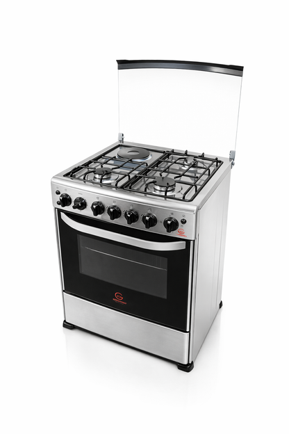 Cooker 60x60 EG65-3+1-E 3 Gas + 1 Electric Hotplate, Electric Oven, Stainless Steel,