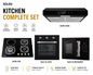 Bolesi 60cm Built-In Kitchen Set, Hob, Hood, Oven And Microwave Combo, Modern Luxury Kitchen Appliances