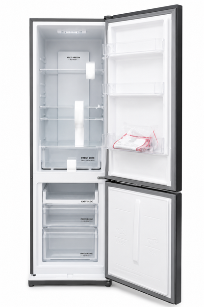 Smartpro 300L Bottom Freezer Refrigerator SFR-400-DBI – Inverter, Low Noise, Dark Grey
