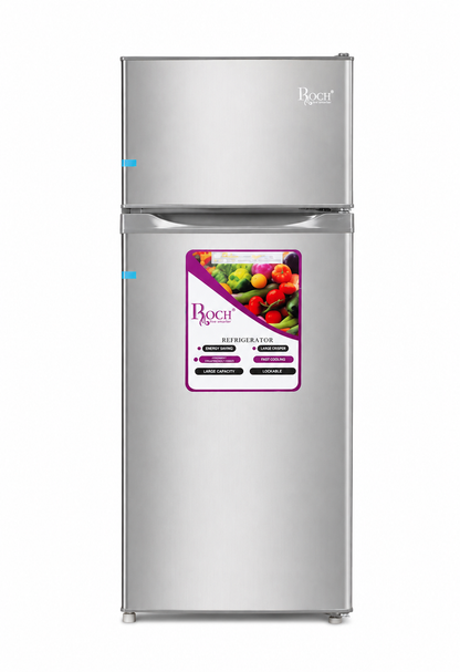Roch Fridge RFR-140DT 112L Double Door Refrigerator – Top Mount Freezer, Energy Saving, LED Light