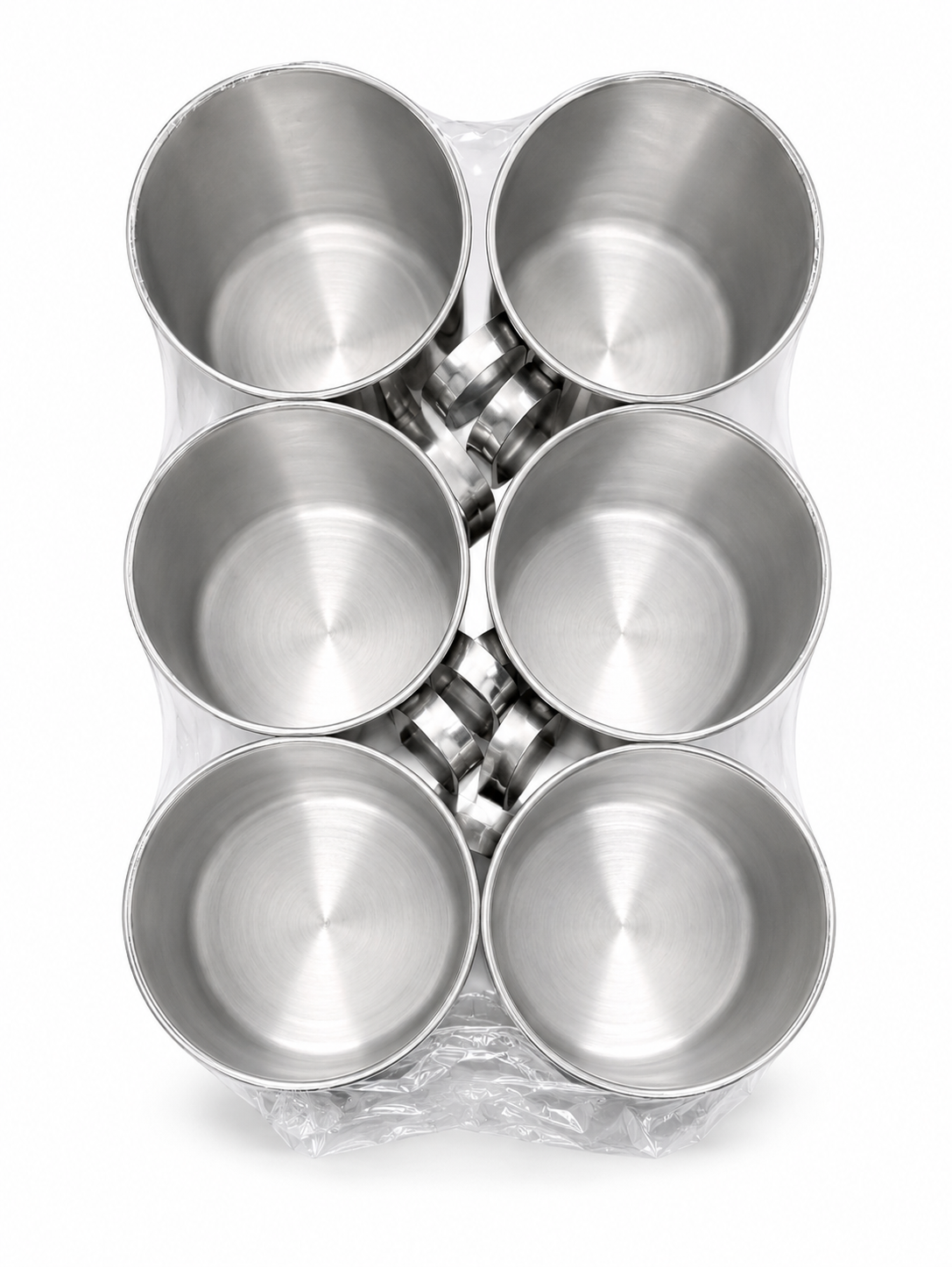 Mugs Set Stainless Steel  of 6 – 9cm Durable Metal Cups for Tea, Coffee & Drinks