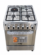 GNIX 60x60 Free Standing Cooker 3 Gas Burners + 1 Rapid Hotplate, Electric Oven, Rotisserie, Auto Ignition