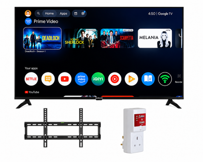 Globalstar 75 Inch QLED 4K Google TV – Smart UHD Television with Built-In WiFi, Bluetooth, Netflix, YouTube, CI+ & T2/S2