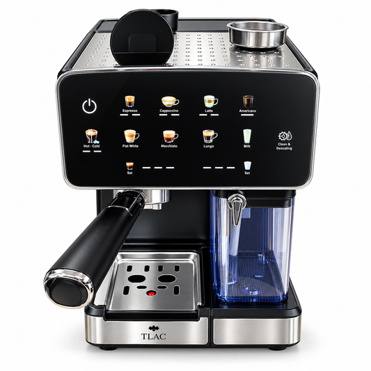 Tlac Coffee Machine Espresso TCFM-101 – 1.8L, Automatic Milk Frother, Touch Control, Cold Brew
