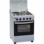 Eurochef Cooker free standing 3 Gas,1 Electric Plate,Electric Oven with eotisserie Silver 50*55