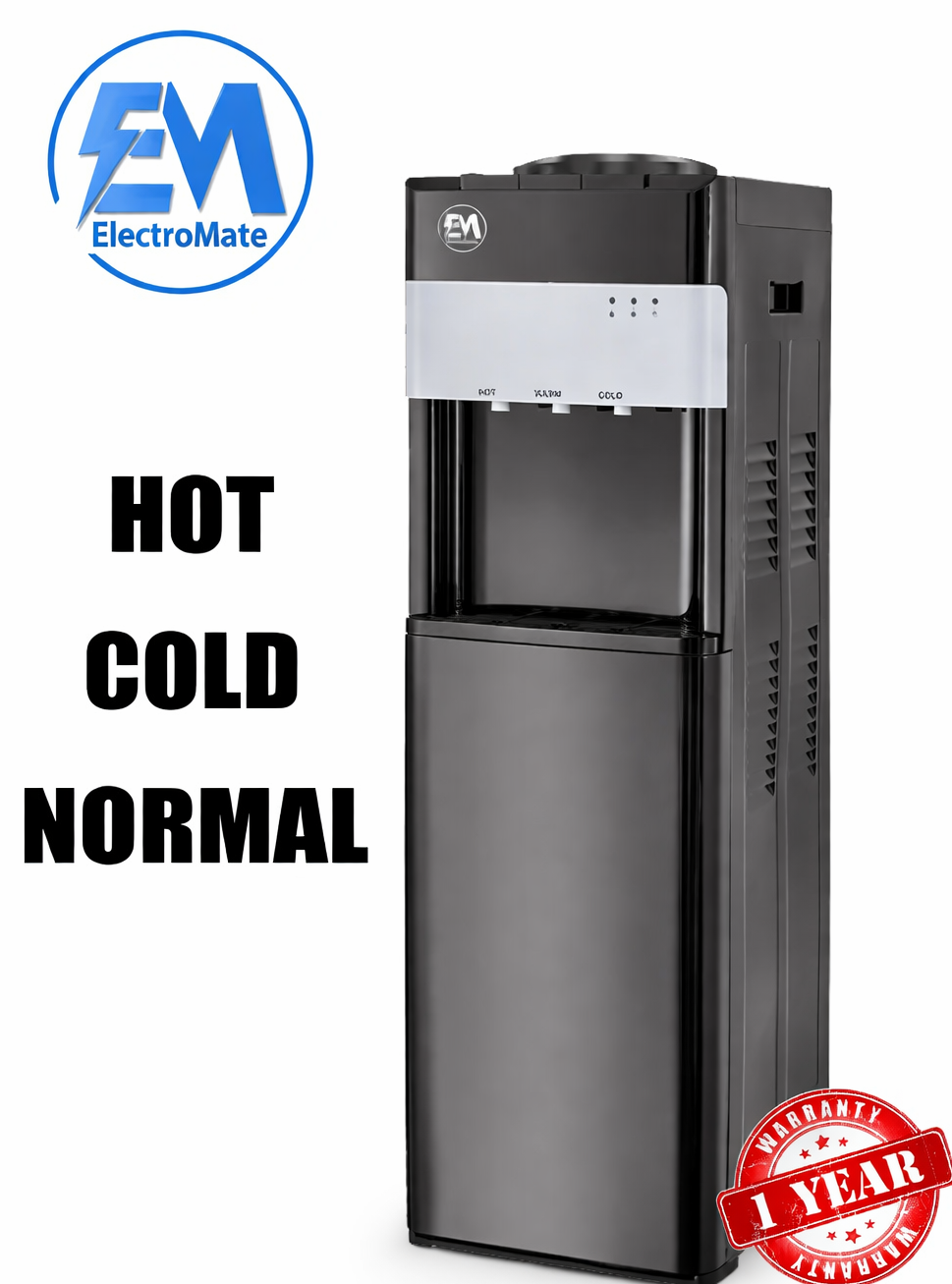 Electromate dispenser top load WD06-hot,cold and normal water,standing design with storage cabinet.