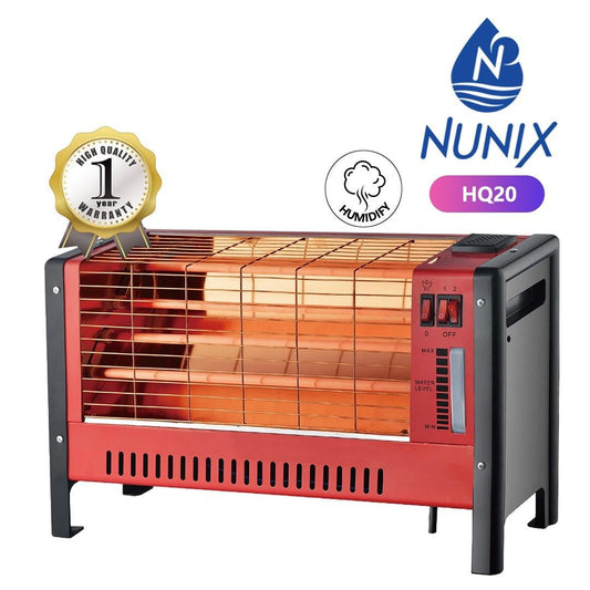 Nunix Quartz Heater 2000W HQ20  Fast Heating 3-Sided Room Heater With Humidifier