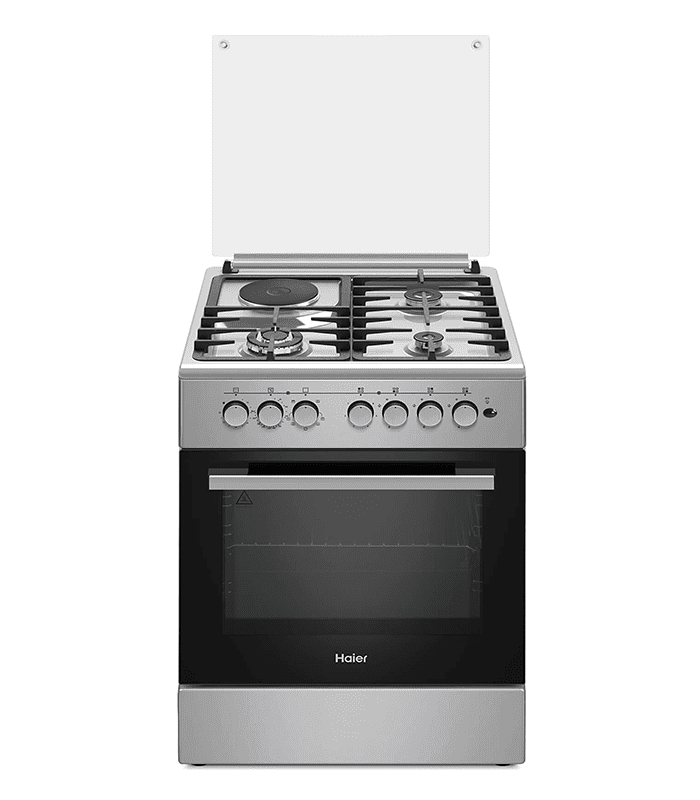Haier Cooker, 3Gas + 1Electric 60X60 Cooker with Electric Oven - HCR2031EES