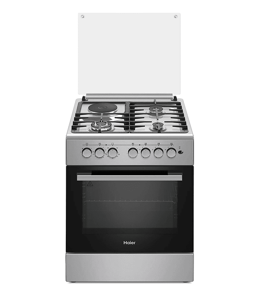 Haier Cooker, 3Gas + 1Electric 60X60 Cooker with Electric Oven - HCR2031EES