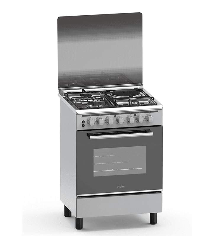 Haier Cooker, 3Gas + 1Electric 60X60 Cooker with Electric Oven - HCR2031EES1