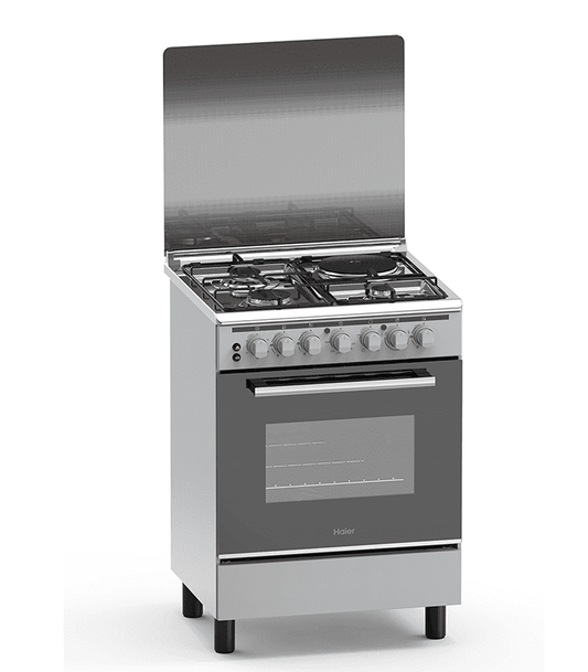 Haier Cooker, 3Gas + 1Electric 60X60 Cooker with Electric Oven - HCR2031EES1