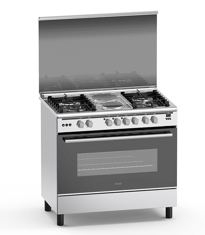 Haier Cooker 4Gas + 2Electric 90X60 Cooker with Electric Long Oven - HCR6042EDS