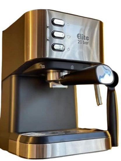 Elite Espresso Maker, Milk Frother Steam Wand for Latte, Compact Stainless Steel Machine with 1.6 Liters Water Tank