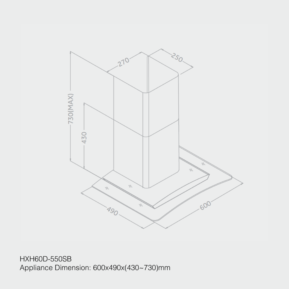 Haier Hood 60cm Kitchen Chimney HXH60D-550SB