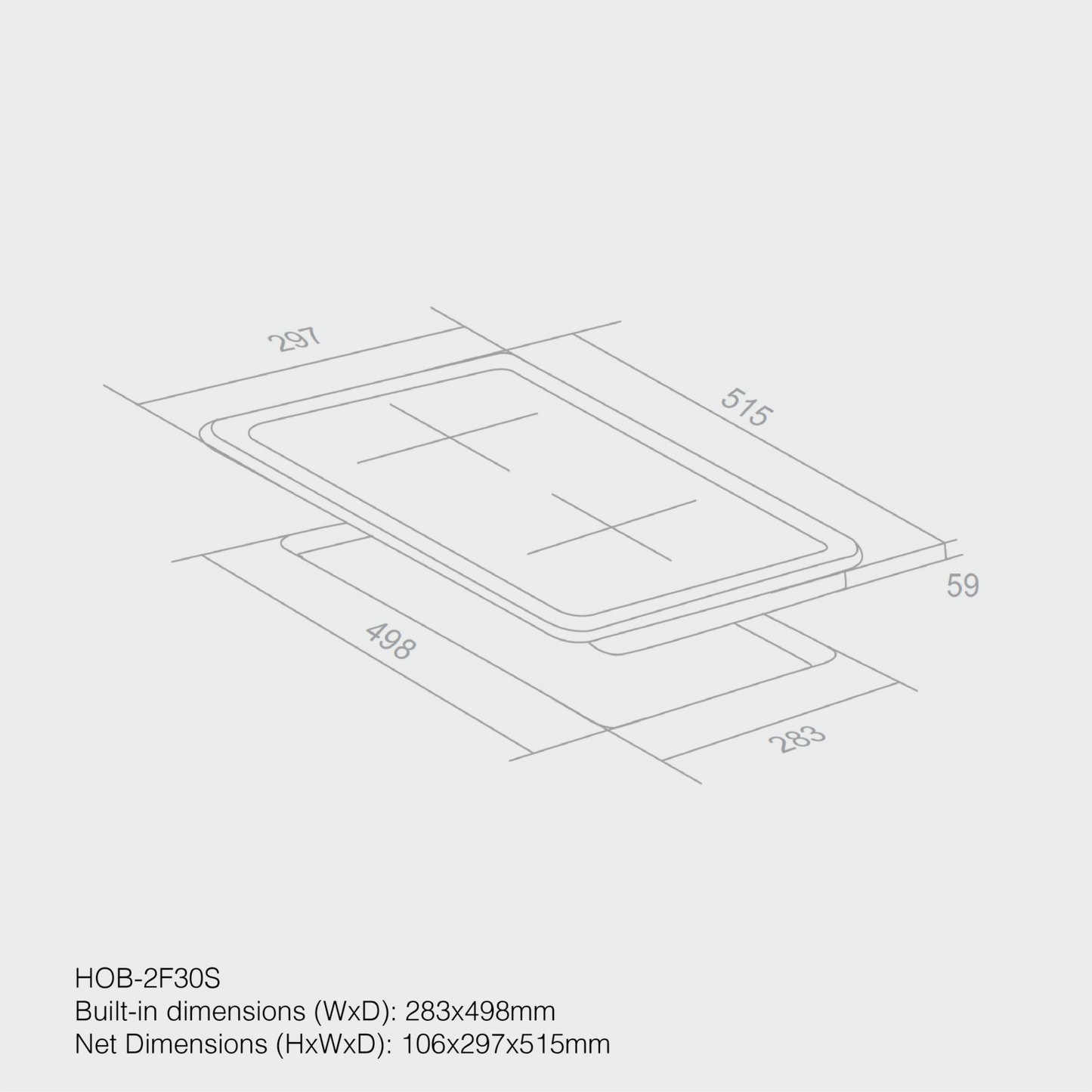 Haier Hob 2 Burners with WoK Burner Built-in Cooker. HOB-2F30ST