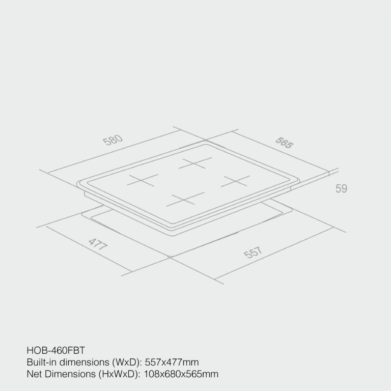 Haier Hob 4 Gas Burners 60cm Built-in Cooker HOB-460FBT