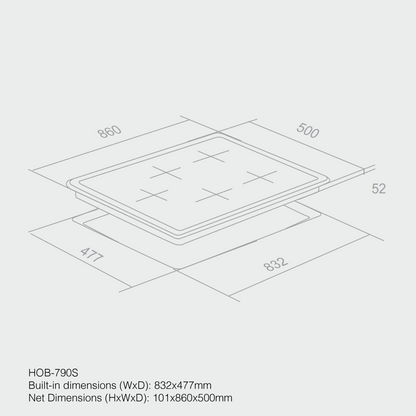 Haier Hob Built-In 5 Gas Cooker Stainless Steel HOB-790SS