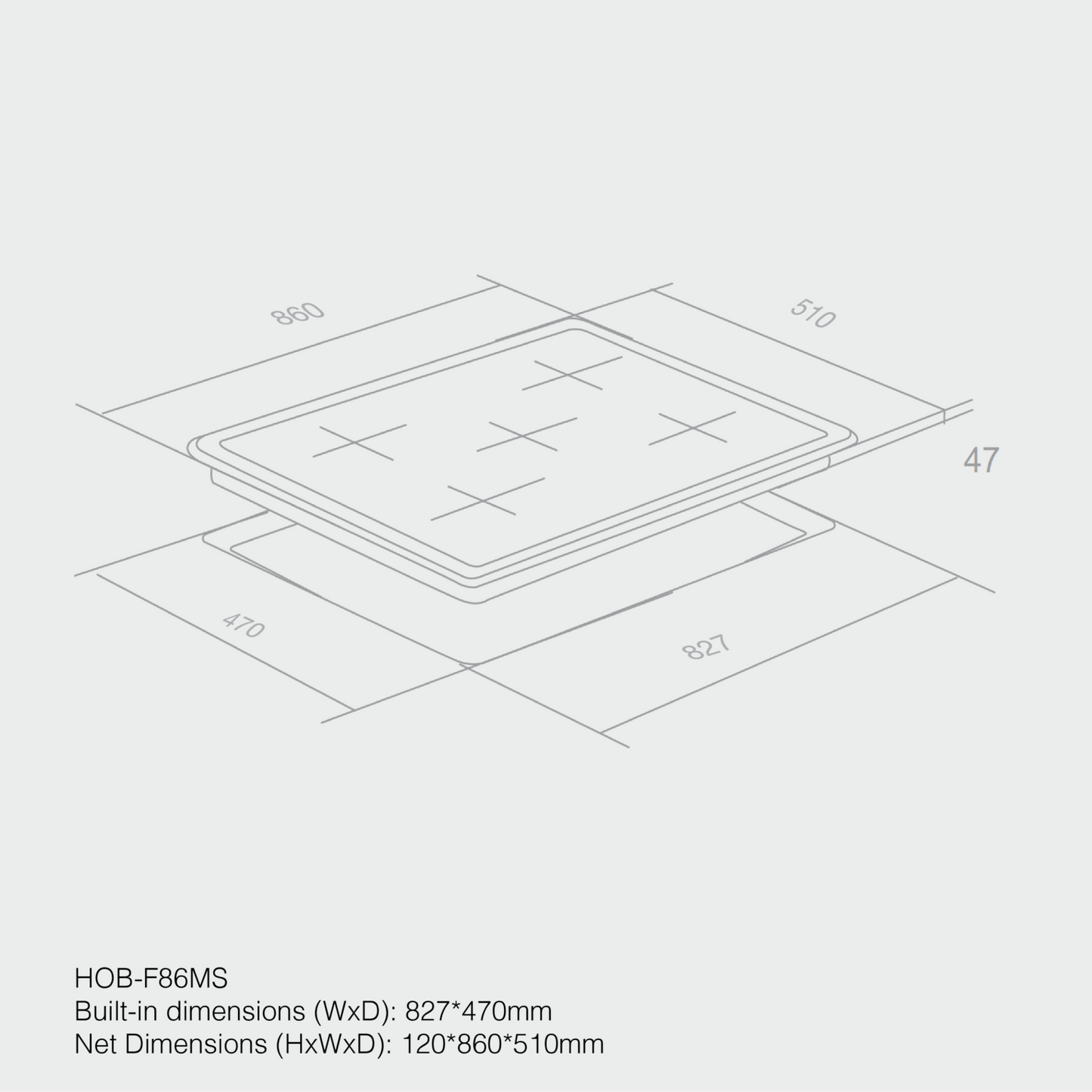 Haier Hob Built-In 4 +1 Cooker Stainless Steel HOB - F86MS