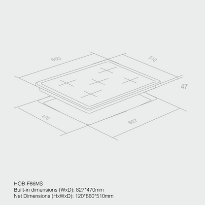 Haier Hob Built-In 4 +1 Cooker Stainless Steel HOB - F86MS