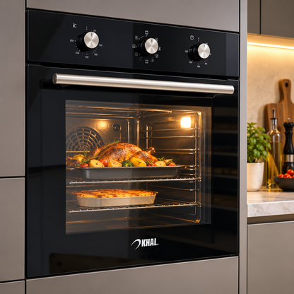 KHAL Oven Built-in Multifunction 70L with Fan Black ID-AM7006