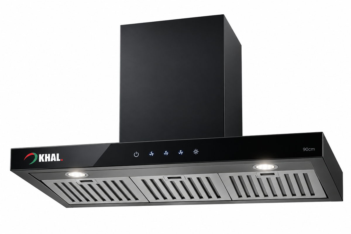 KHAL Hood T shaped with Palm Sensor, Touch Control,Non Stick Filters,Black 90cm ID-90B