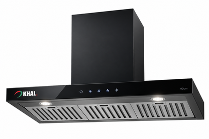 KHAL Hood T shaped with Palm Sensor, Touch Control,Non Stick Filters,Black 90cm ID-90B