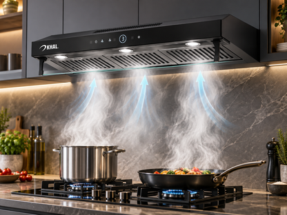 KHAL Hood undercabinet with Palm Sensor, Touch Control,Non Stick Filters,Black 90cm ID-90