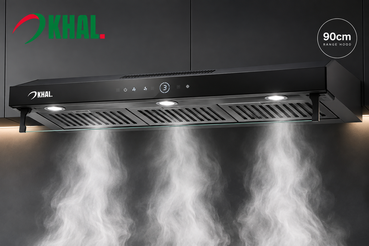 KHAL Hood undercabinet with Palm Sensor, Touch Control,Non Stick Filters,Black 90cm ID-90