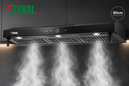 KHAL Hood undercabinet with Palm Sensor, Touch Control,Non Stick Filters,Black 90cm ID-90