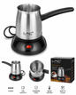 LAC Electric Coffee Pot 0.5L 650W Stainless Steel Turkish Greek Coffee Maker with 360° Base