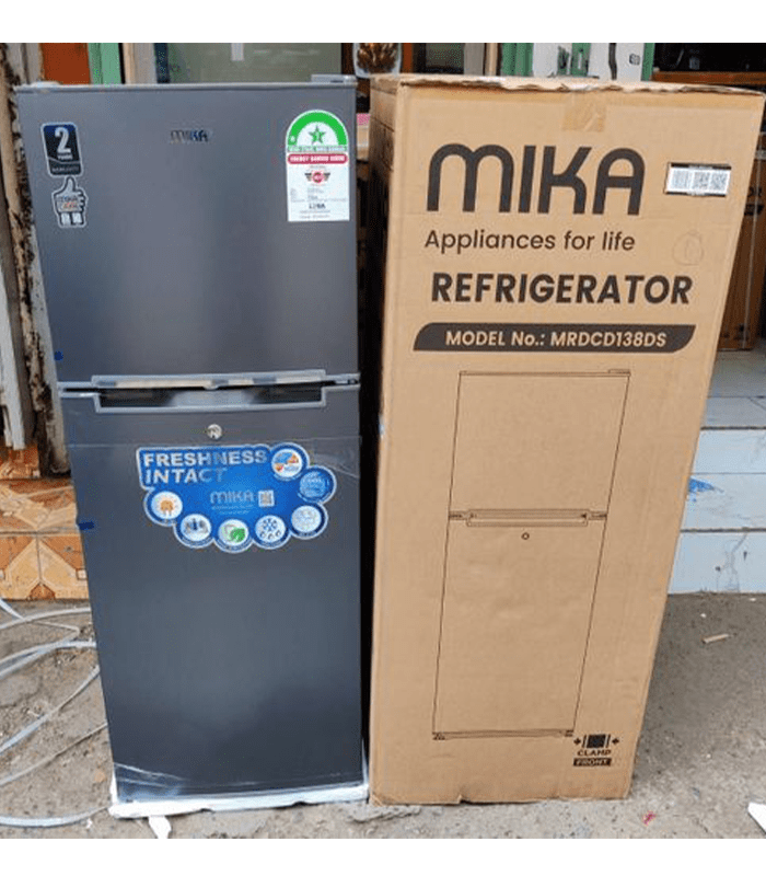 Mika Fridge, 138L Direct Cool, Double Door, Line Silver Dark MRDCD138LSD