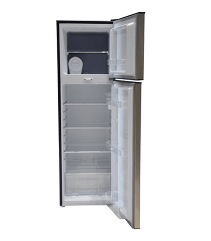 Mika Fridge, 168L, 2 Door Top Mount Freezer, Defrost (Direct Cool), Line Silver Light