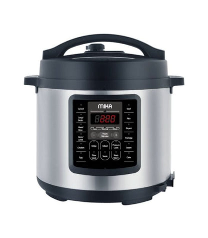 Mika Pressure Cooker, 6L, Stainless Steel &amp; Black MPC1106