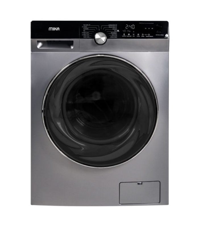 Mika Washing Machine, 12Kg, Fully Automatic, Front Load, Dark Silver MWAFS3212DS