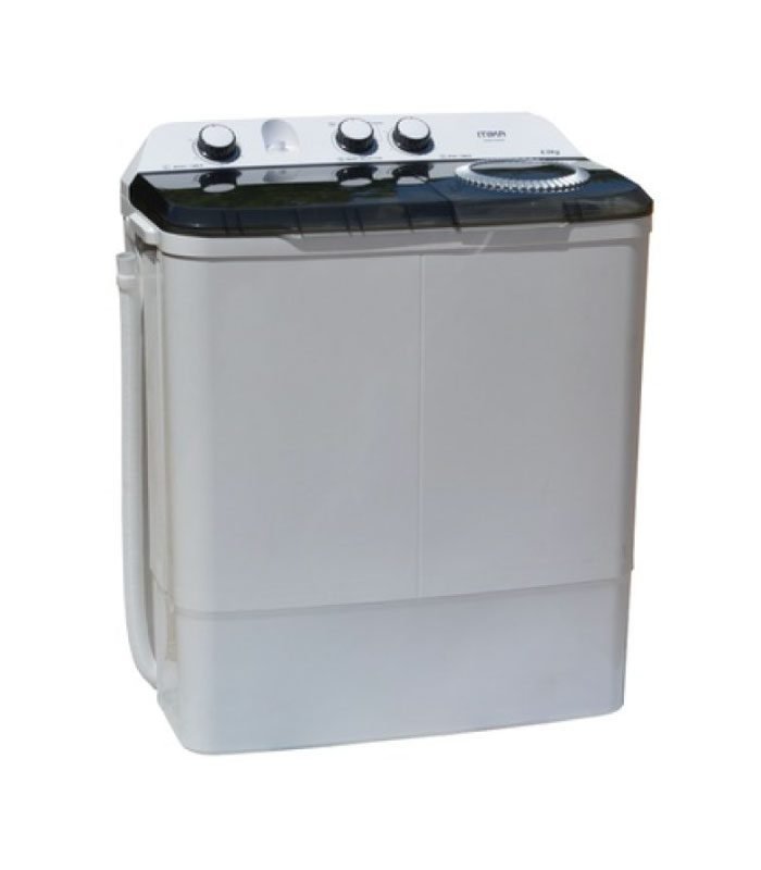 Mika Washing Machine, 8kg, Semi Automatic, Twin Tub, White &amp; Grey MWSTT2208