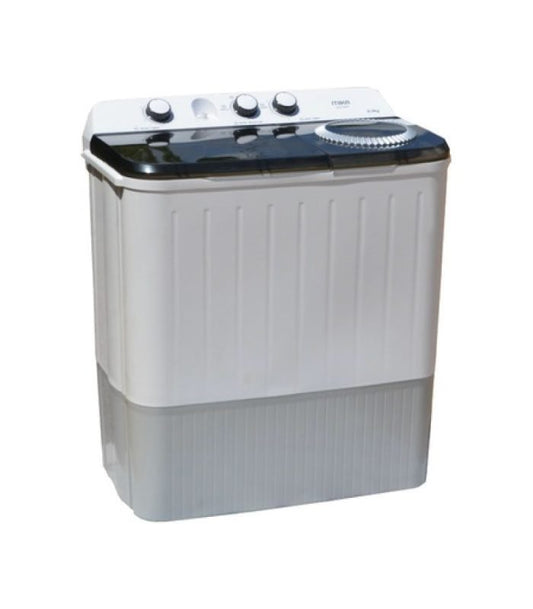 Mika Washing Machine, 9kg, Semi Automatic, Twin Tub, White &amp; Grey MWSTT2209
