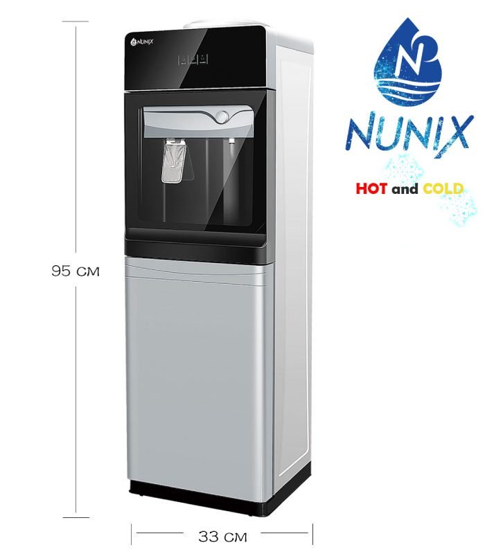Nunix Dispenser,  Free Standing Hot Cold Water Dispenser With Glass Door R23C