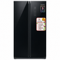 Smartpro Refrigerator 433Litres Side-by-Side Inverter No Frost – Glass Black,SFR-600SBS